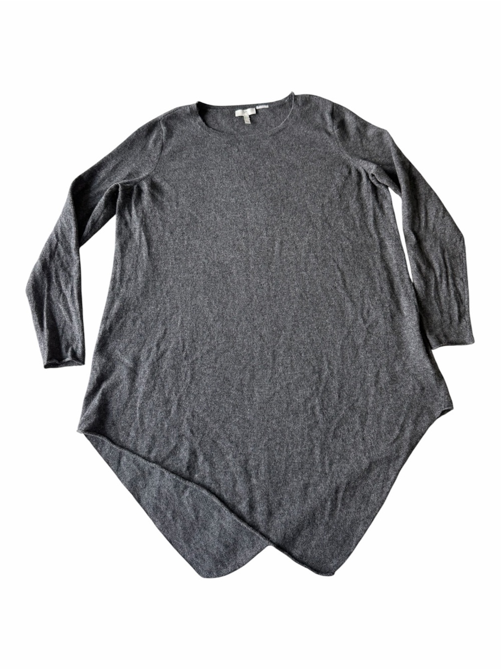 ✅ Joie Charcoal Gray Crewneck Asymmetric Hem cashmere Sweater tunic size M